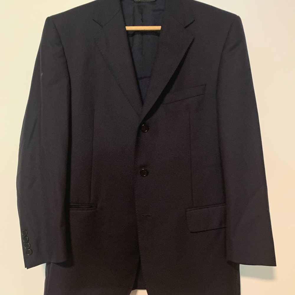 Coppley Men's Dark Navy  3 button Sport Coat/ Blazer/ suit jacket Size 38 - Picture 2 of 7